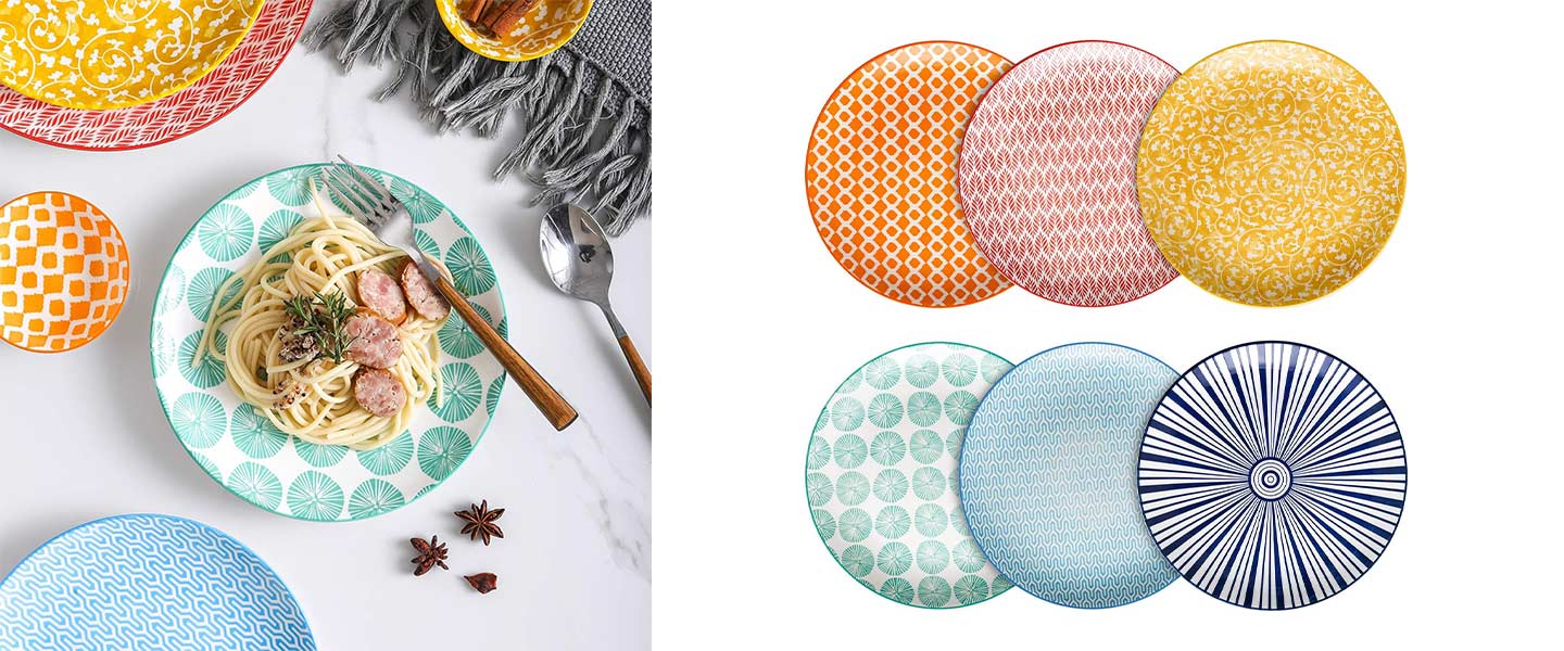 Selamica 8-inch Porcelain Dinner Plates – Set of 6