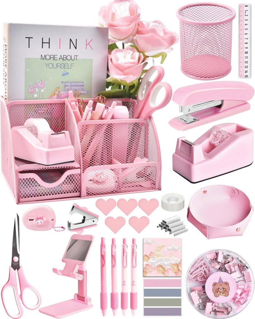 Pink Desk Accessories