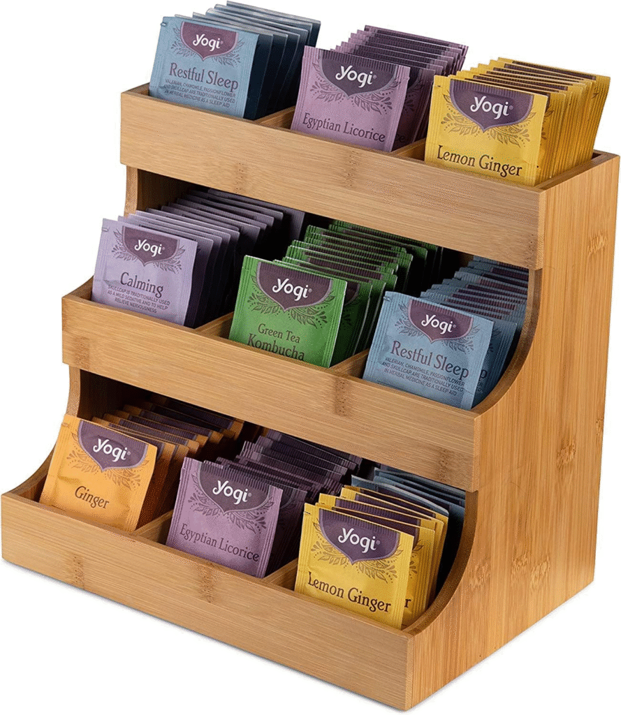 Bamboo Vertical Tea Bag Display Rack
