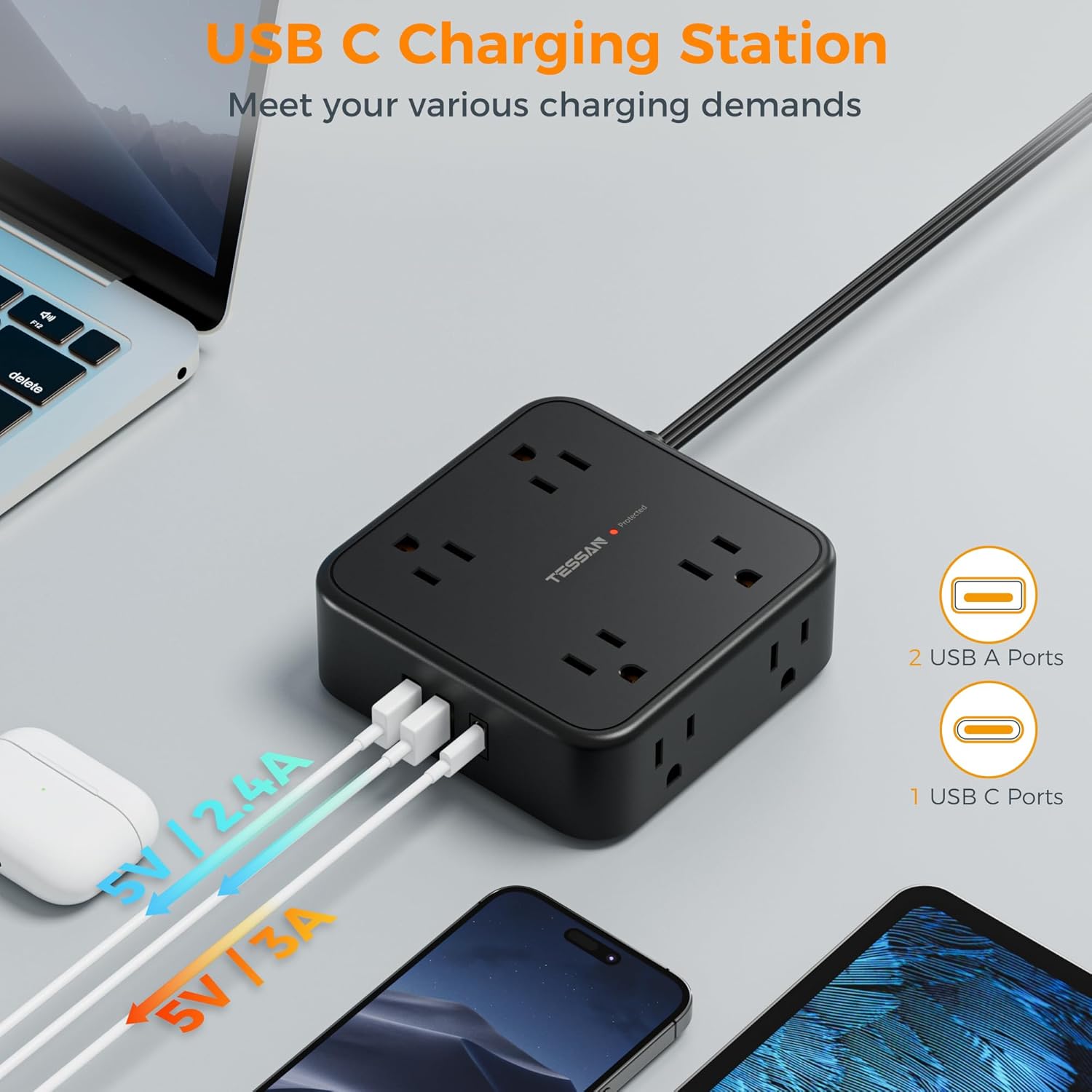 TESSAN Surge Protector Power Strip