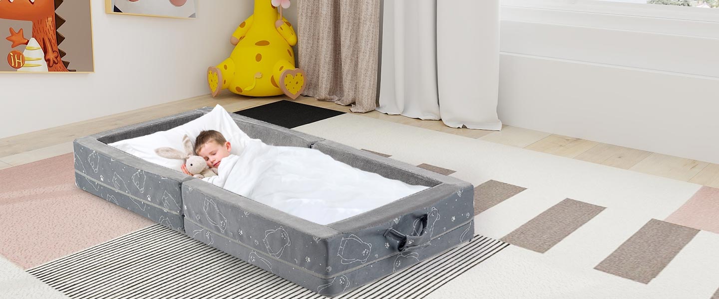 Portable Toddler Travel Bed: Safe, Soft & Travel-Ready