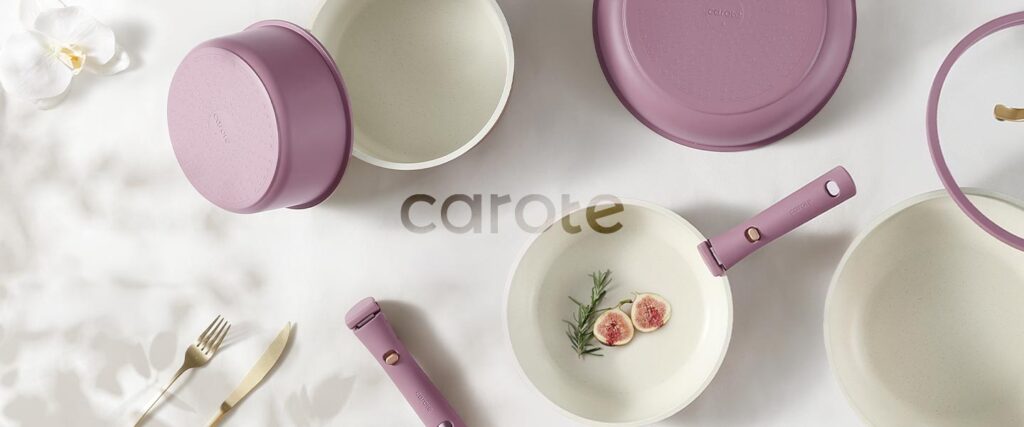 CAROTE 5pcs Pots and Pans Set: Pretty, Practical & Space-Saving
